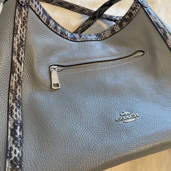 Coach C6830 Kristy Shoulder Bag Pebbled Leather Purse Signature Canvas - Picture 3 of 10